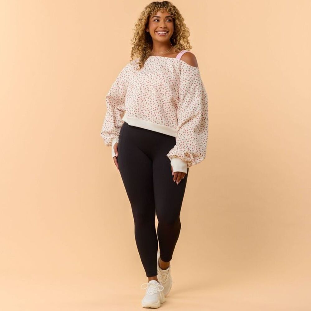 Blogilates - Women's Dance Studio Off the Shoulder S Cream - Picture 3 of 4